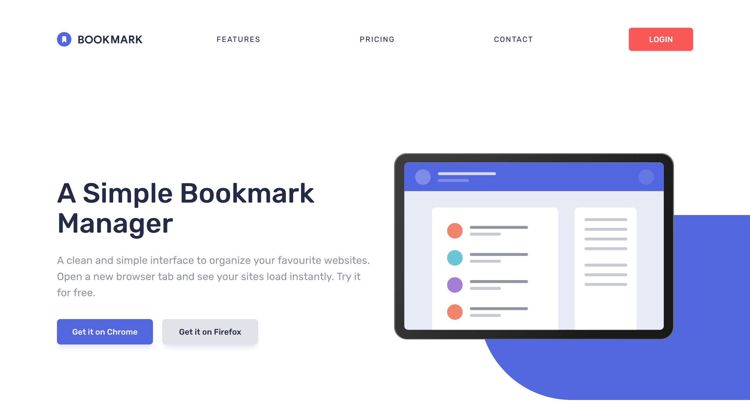 Bookmark Landing Page